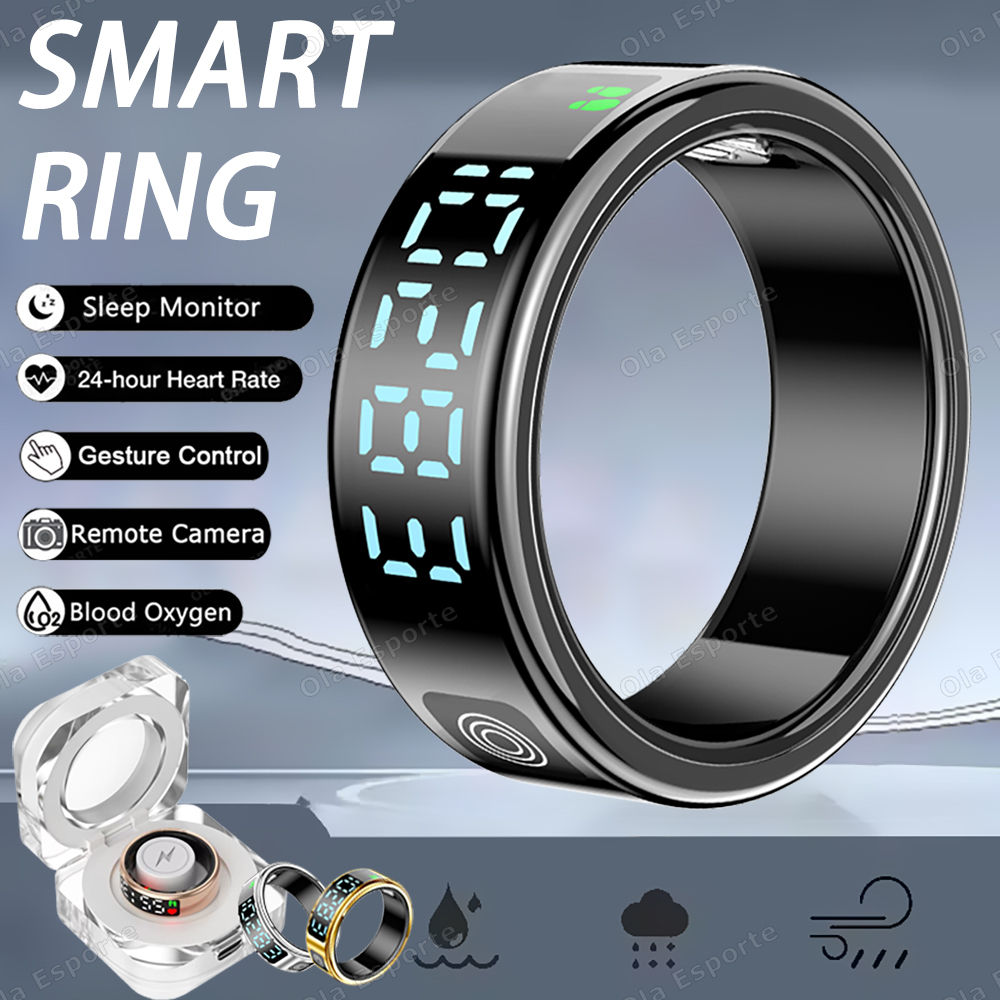 Blood Oxygen Monitor - Şarj Kutulu SR08 Akıllı Yüzük, Erkekler