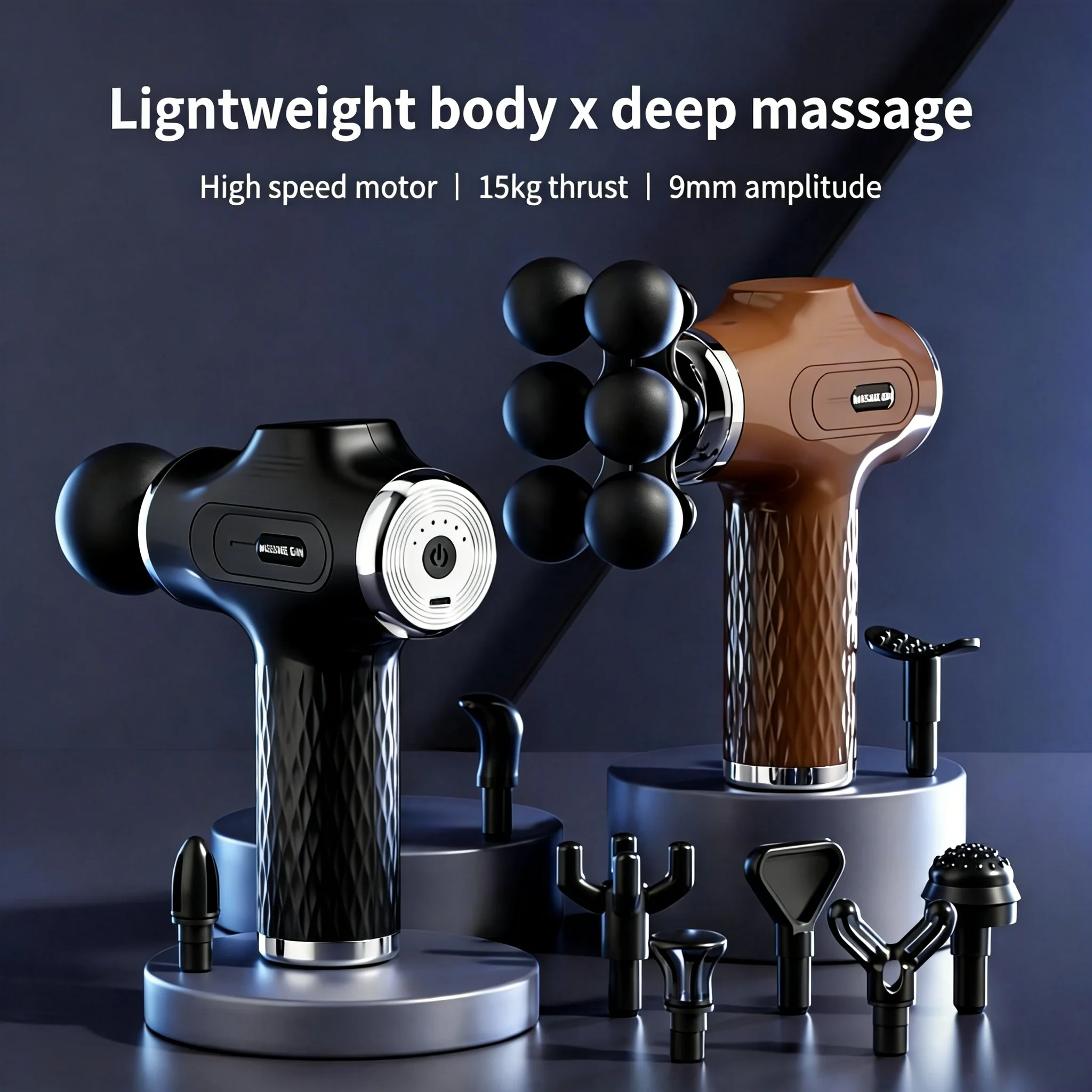 Scalp Massager Electric - 10 başlıklı masaj tabancası, kas gevşetici